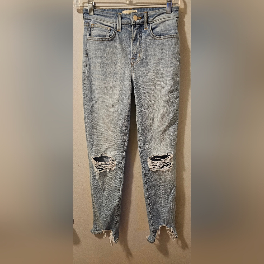 L'AGENCE Women's Size 23 High Line High Rise‎ Skinny Distressed Jeans